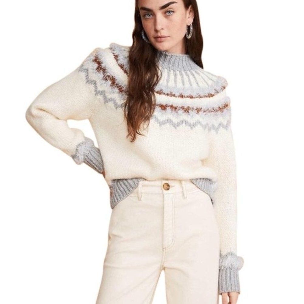 Lou & Grey Shimmery Fairisle Sweater sz XXS
